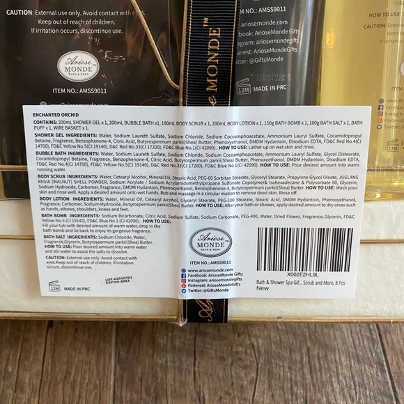 Ariosemonde Bath & Shower Spa Gift Set Enchanted Orchid Scent - Picture 3 of 4